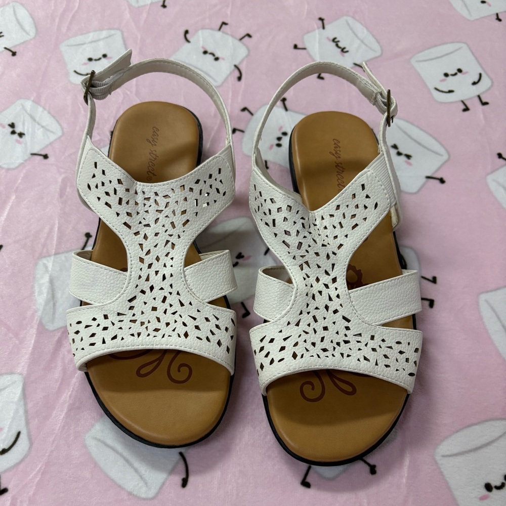 Women’s White Sandals - Picture 1 of 4